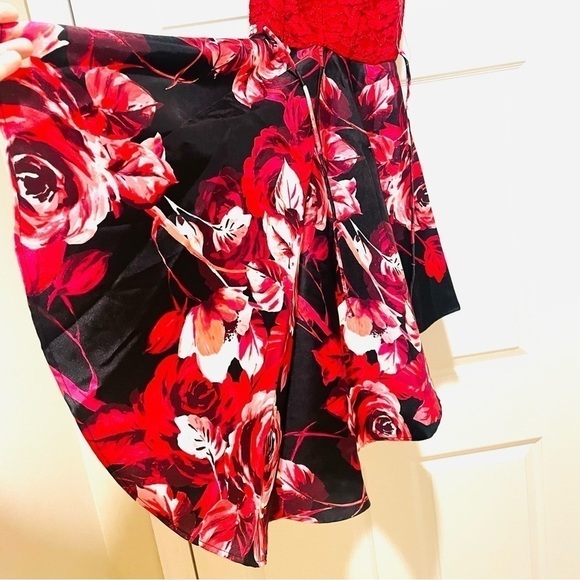 💖 NWT Girl’s Speechless Velvet Bodice Floral Dress – Size 8 - Picture 10 of 13